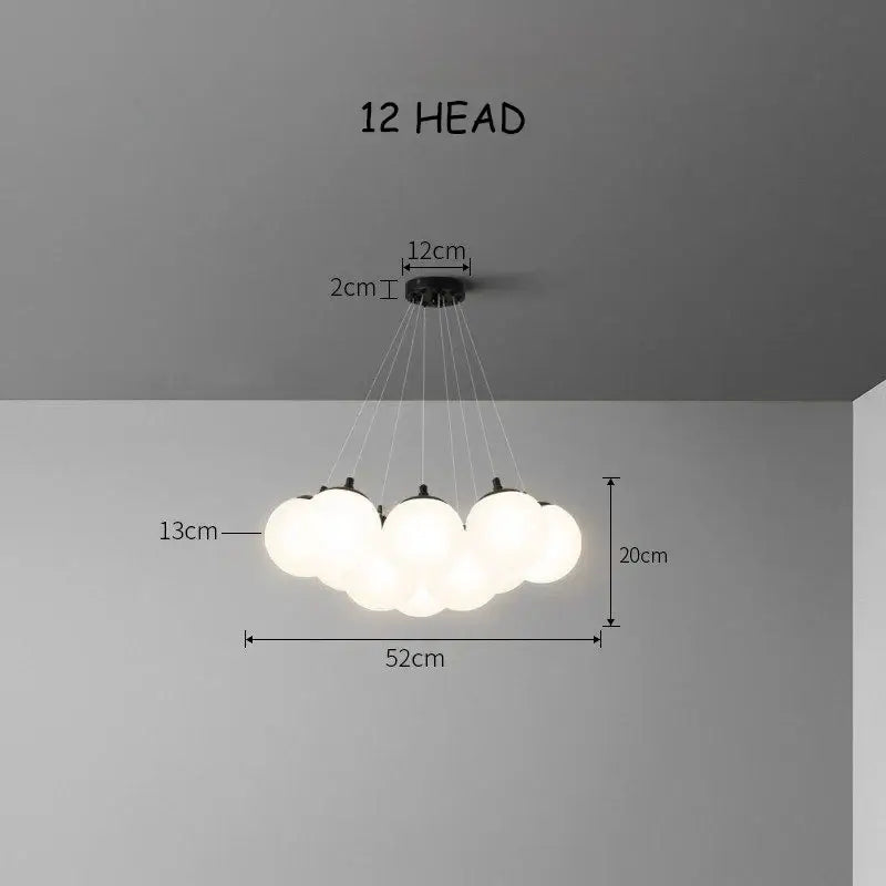 Cloud glass ball led pendant lights for bedroom decor