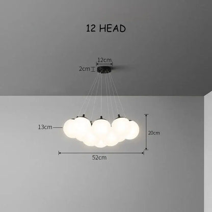 Cloud glass ball led pendant lights for bedroom decor
