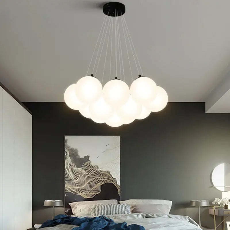 Cloud glass ball led pendant lights for bedroom decor