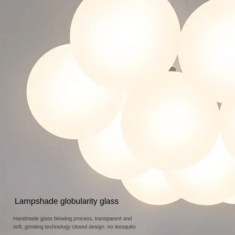 Cloud glass ball led pendant lights for bedroom decor