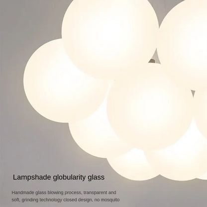 Cloud glass ball led pendant lights for bedroom decor