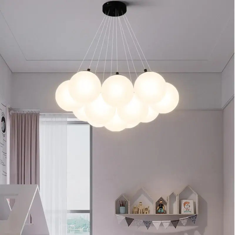 Cloud glass ball led pendant lights for bedroom decor