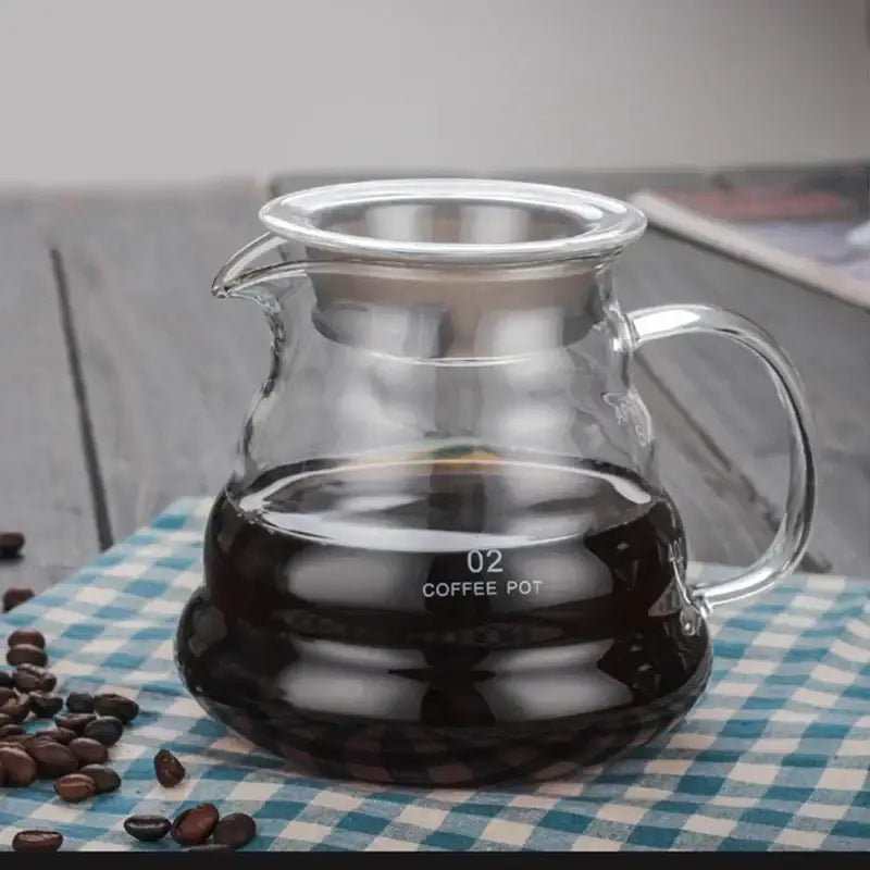 Cloud glass coffee kettle kitchen clear glass pot with silver handle