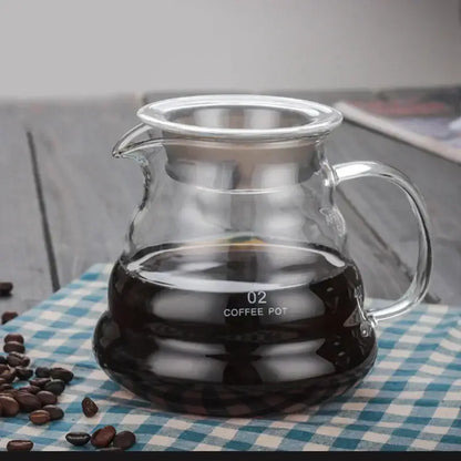 Cloud glass coffee kettle kitchen clear glass pot with silver handle