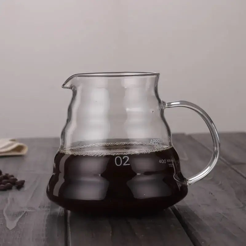 Cloud glass coffee kettle kitchen clear glass pot with silver handle