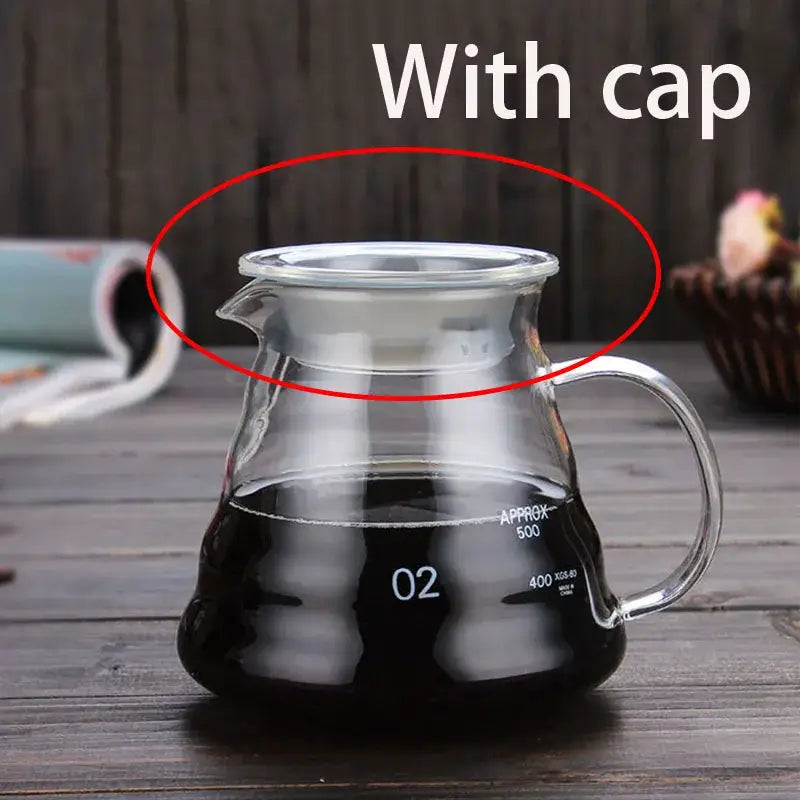 Cloud glass coffee kettle kitchen clear glass pot with silver handle
