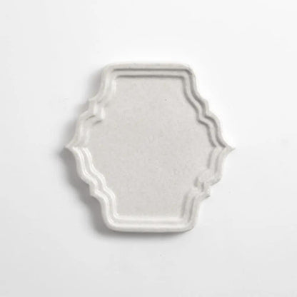 Cloud White Glossy Mina Sculpted Ceramic Accent Tiles 4 7/8x5