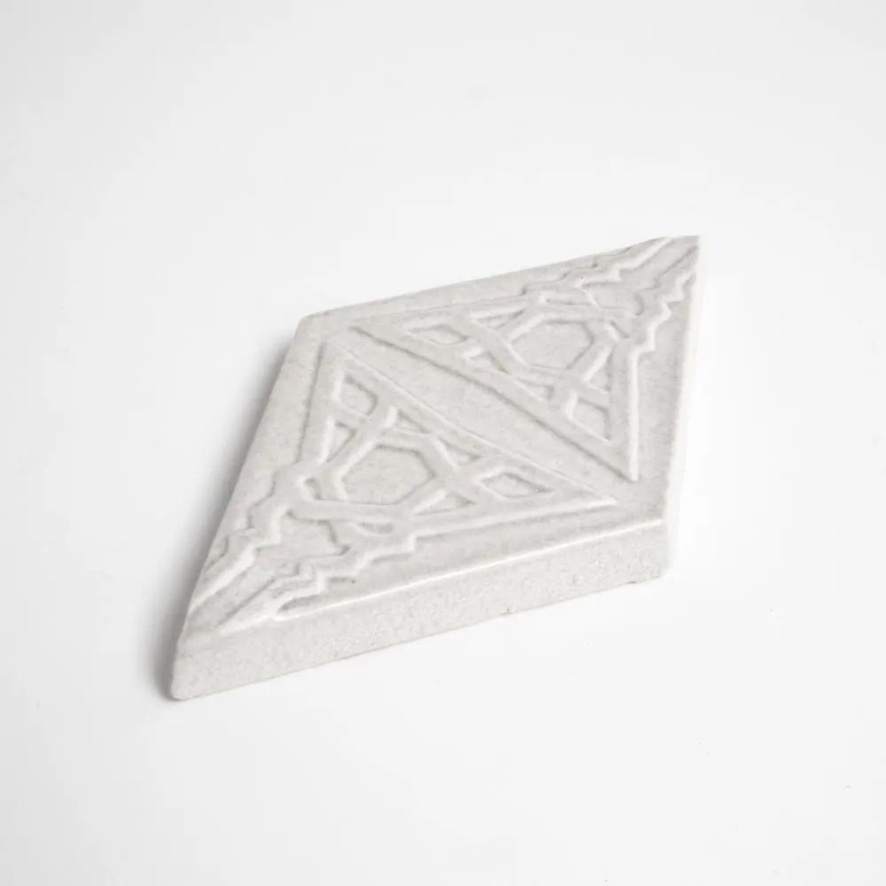 Cloud White Glossy Morotris Ceramic Accent Tiles 3 5/8x6 1/8