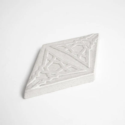 Cloud White Glossy Morotris Ceramic Accent Tiles 3 5/8x6 1/8