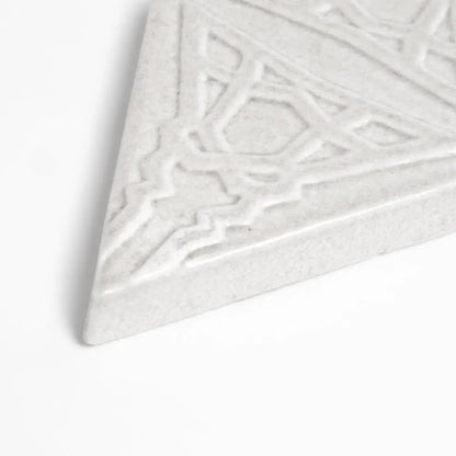 Cloud White Glossy Morotris Ceramic Accent Tiles 3 5/8x6 1/8