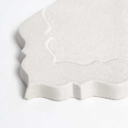 Cloud White Glossy Musa Ceramic Accent Tiles 4x7 1/2