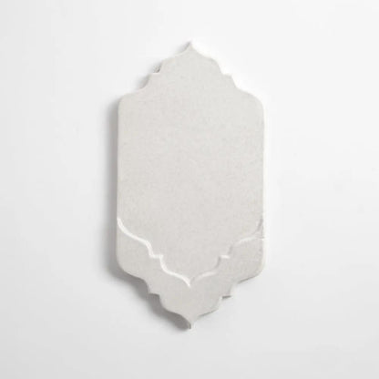 Cloud White Glossy Musa Ceramic Accent Tiles 4x7 1/2