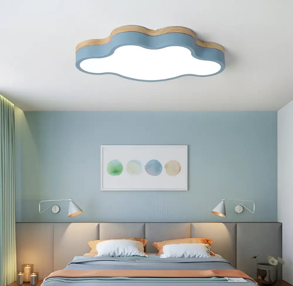 Cloud led baby chandelier sage green & pink bedroom light
