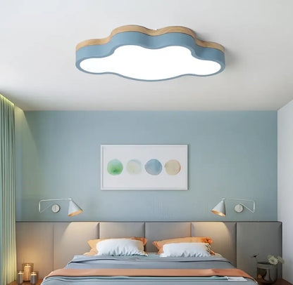 Cloud led baby chandelier sage green & pink bedroom light