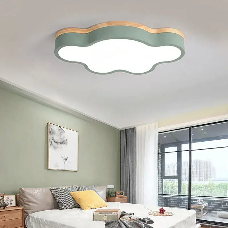 Cloud led baby chandelier sage green & pink bedroom light