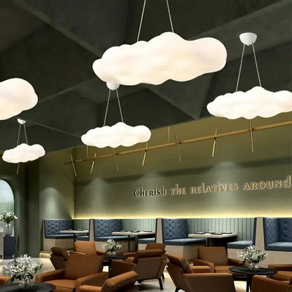 Cloud led ceiling chandelier white bedroom pendant light