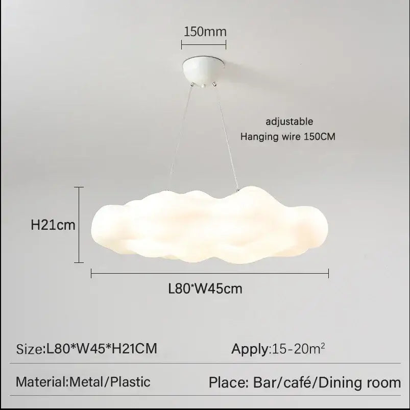 Cloud led ceiling chandelier white bedroom pendant light