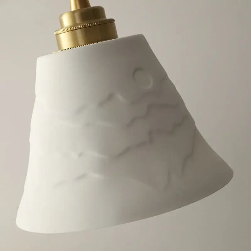 Cloud patterned brass ceramic led pendant light for dining room