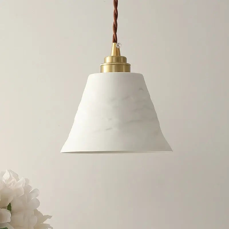 Cloud patterned brass ceramic led pendant light for dining room