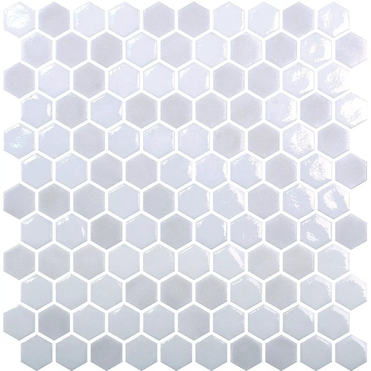 Cloud Polished Hexagon Glass Mosaics 11 3/4x11 1/2