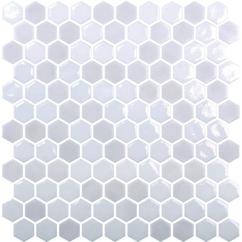 Cloud Polished Hexagon Glass Mosaics 11 3/4x11 1/2