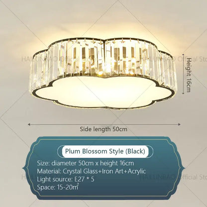 Cloud shaped gold crystal zen ceiling light for living room
