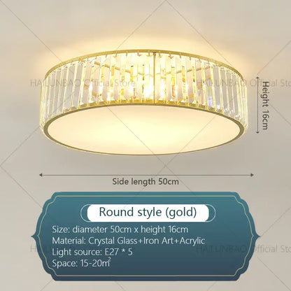 Cloud shaped gold crystal zen ceiling light for living room