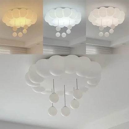 Cloud shaped off white pendant light living room dimming pendant