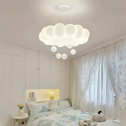Cloud shaped off white pendant light living room dimming pendant