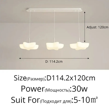 Cloud white modern chandelier floating kitchen island light