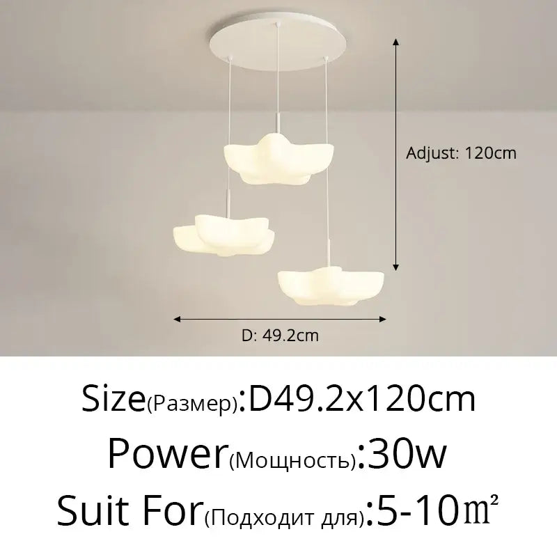 Cloud white modern chandelier floating kitchen island light