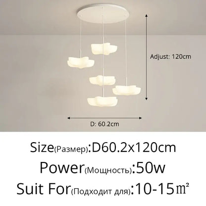 Cloud white modern chandelier floating kitchen island light