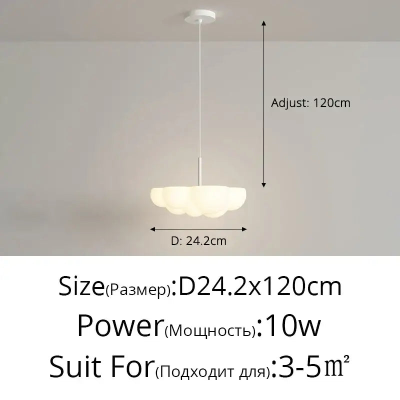 Cloud white modern chandelier floating kitchen island light