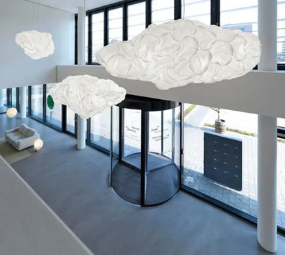 Cloud white pendant light organic rice paper cluster for kitchen