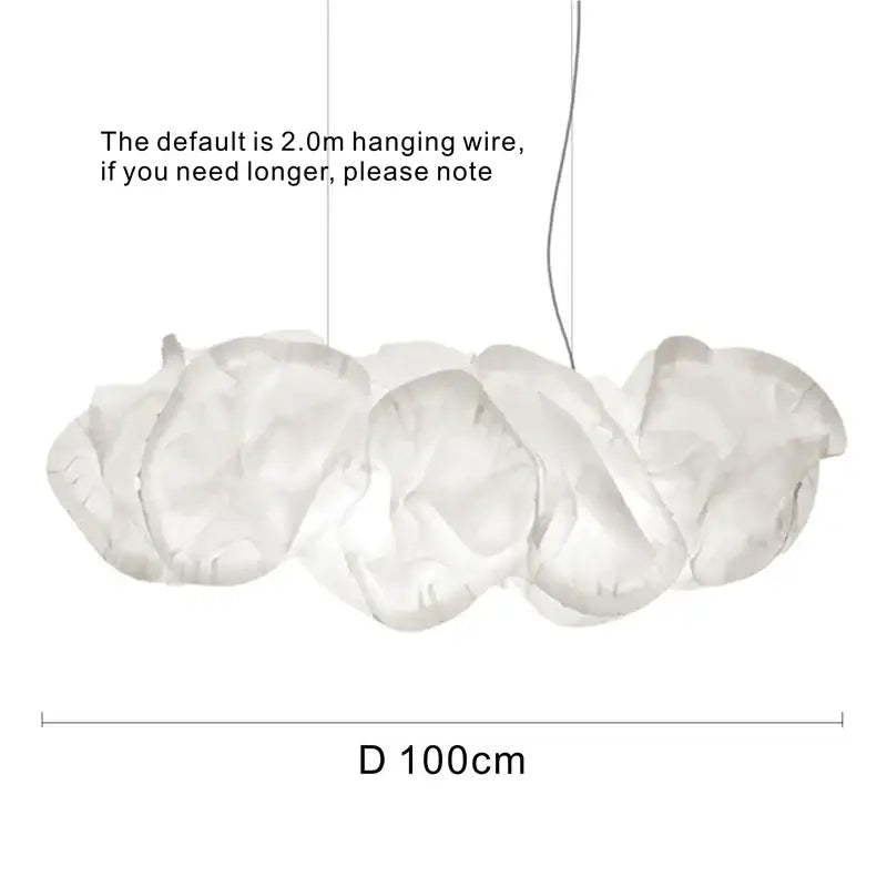 Cloud white pendant light organic rice paper cluster for kitchen