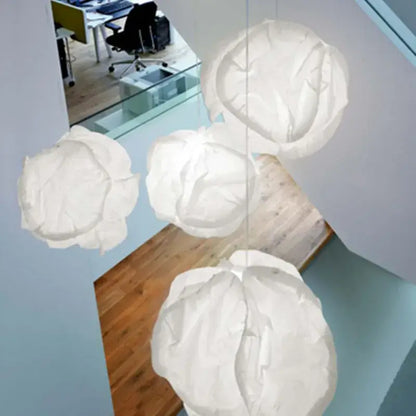 Cloud white pendant light organic rice paper cluster for kitchen