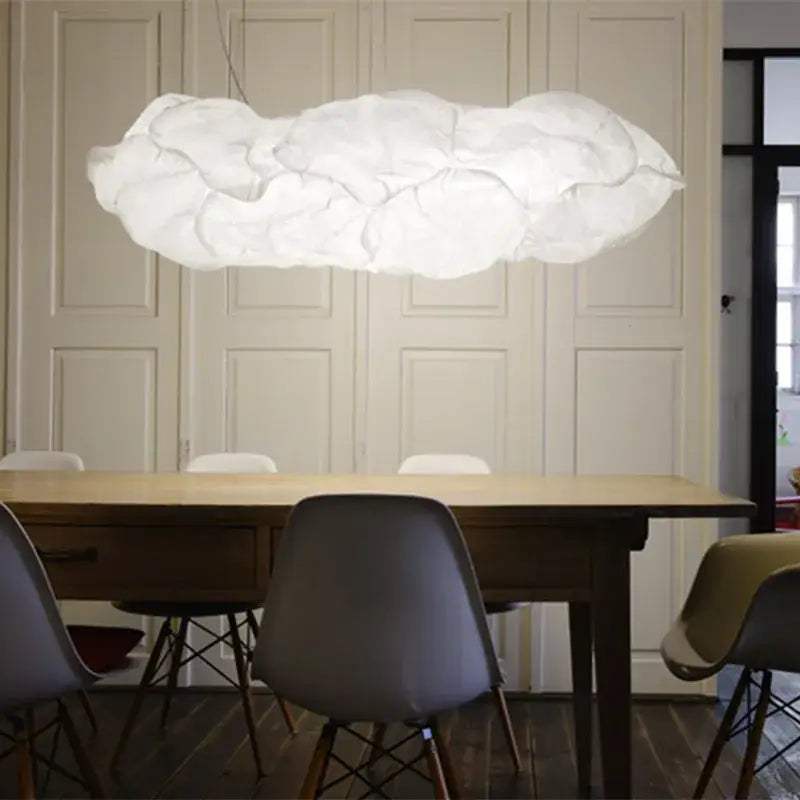 Cloud white pendant light organic rice paper cluster for kitchen