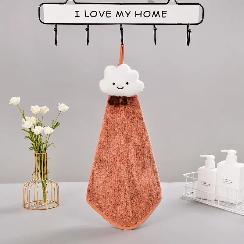 Cloudy day pastel antibacterial hand towel set kitchen and bath