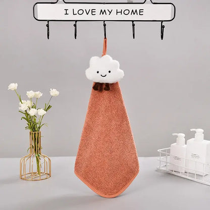 Cloudy day pastel antibacterial hand towel set kitchen and bath