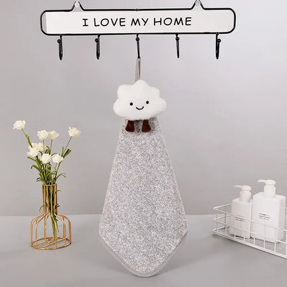 Cloudy day pastel antibacterial hand towel set kitchen and bath