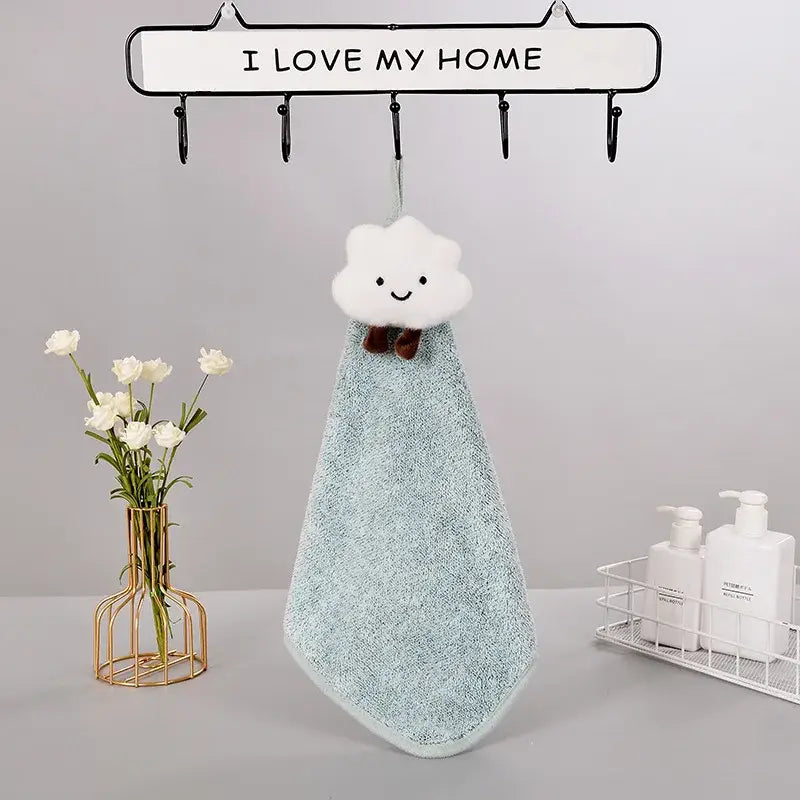 Cloudy day pastel antibacterial hand towel set kitchen and bath