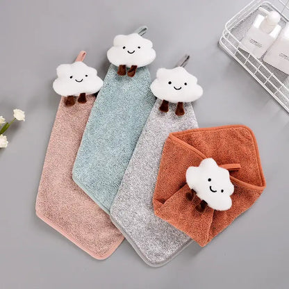 Cloudy day pastel antibacterial hand towel set kitchen and bath