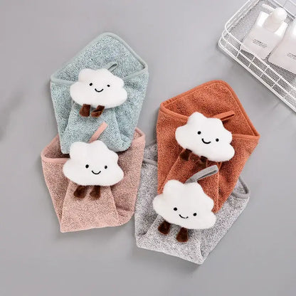 Cloudy day pastel antibacterial hand towel set kitchen and bath