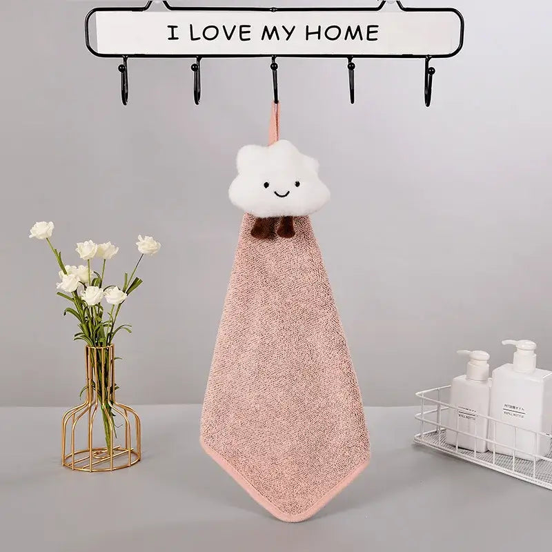 Cloudy day pastel antibacterial hand towel set kitchen and bath