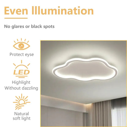 Cloudy white kids ceiling lamp for creative bedroom lighting