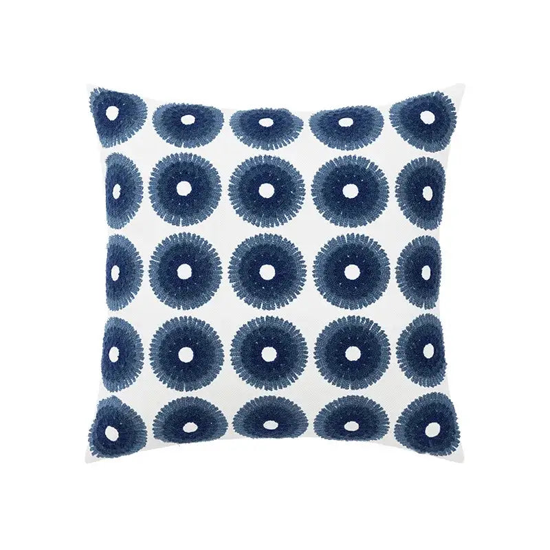 Coastal chic greek architecture cushion cover living room blue & white
