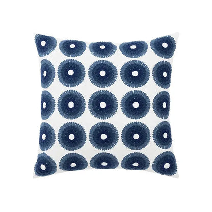 Coastal chic greek architecture cushion cover living room blue & white