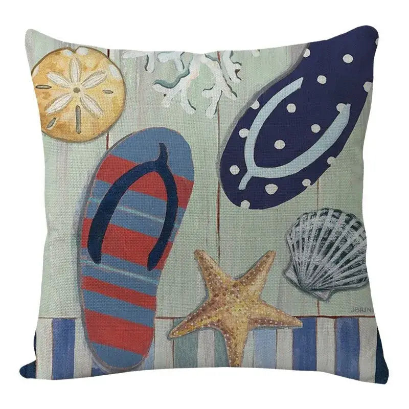Coastal cushion cover set of 9 teal and blue living room decor