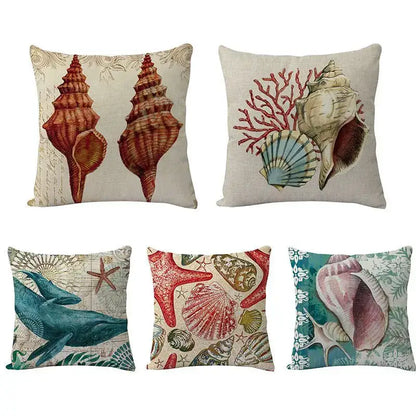 Coastal cushion cover set of 9 teal and blue living room decor