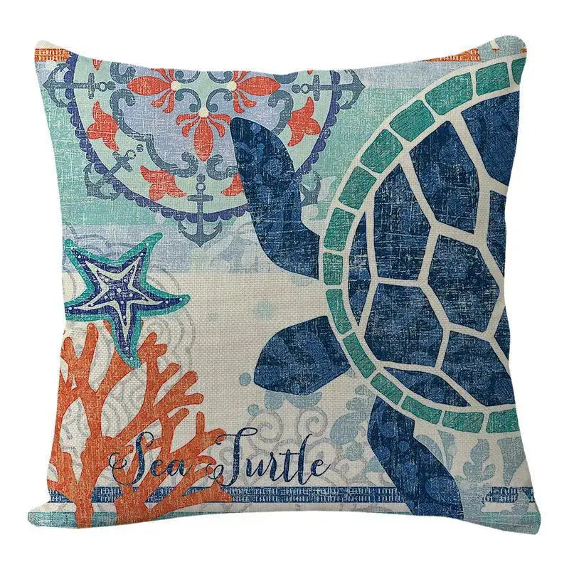 Coastal cushion cover set of 9 teal and blue living room decor